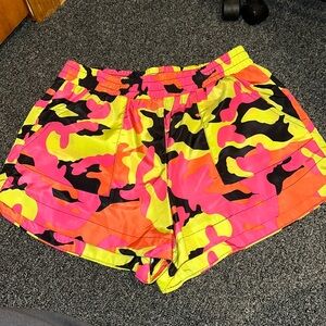 NEON camo shorts